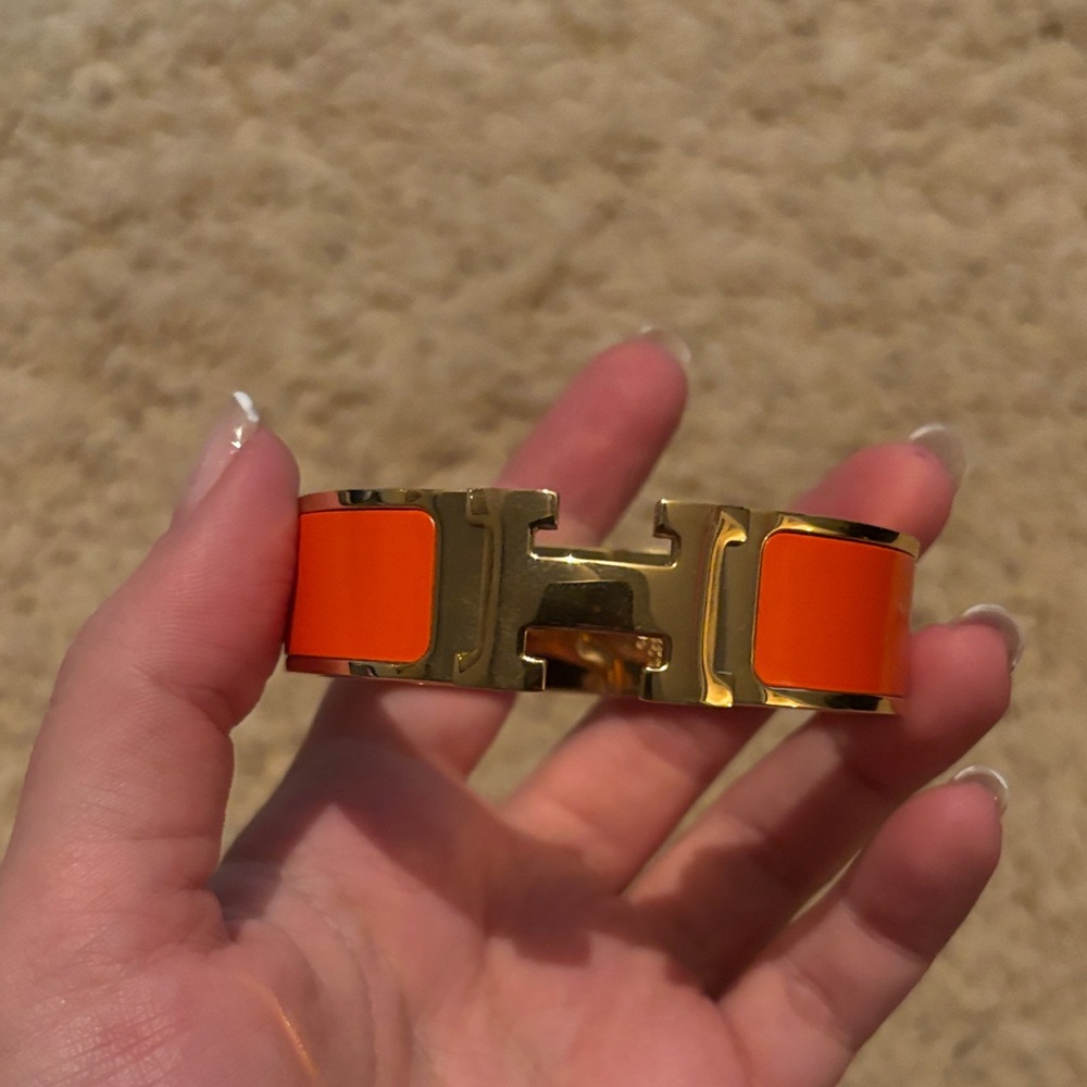 Gold and Orange H Bracelet